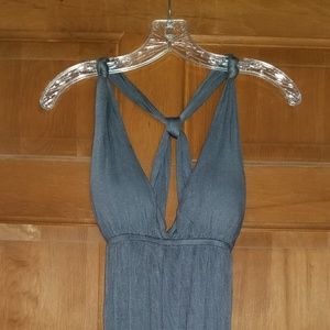 Grey Racer-back Mini Dress